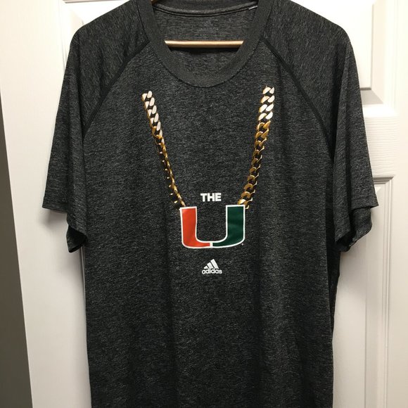 adidas | Shirts | Miami Hurricanes Rare Adidas The U Turnover Chain ...